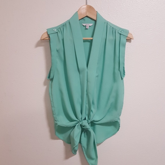Candie's Tops - Candie's teal sleeveless button up